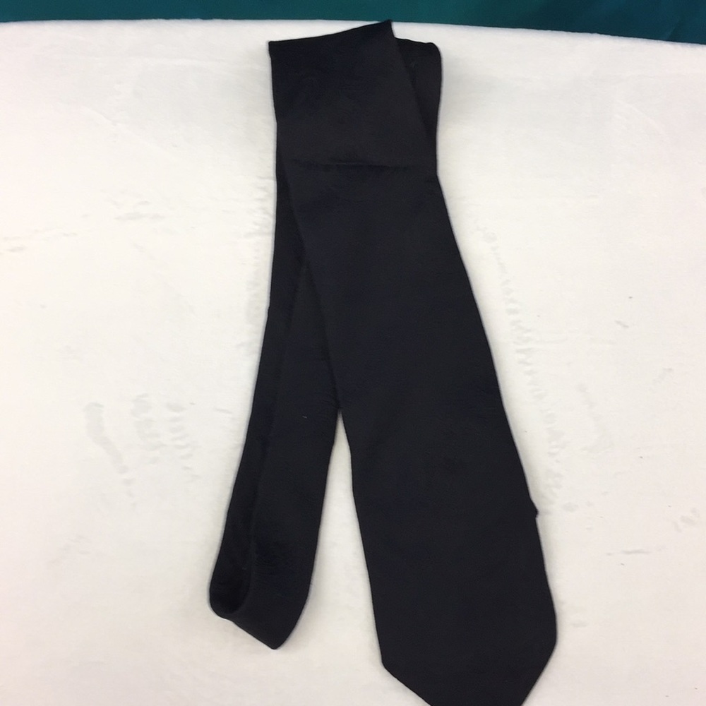 George Solid Black Silk Necktie - image 4